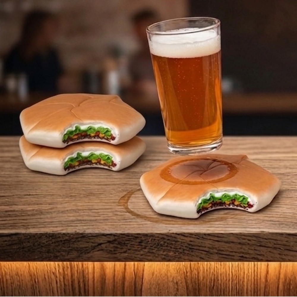 NWT Crunchwrap Coaster Set - Handmade - Set of 2 - Multicolour
